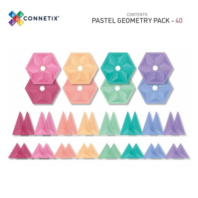 Connex - Pastel Geometry Pack - 40 Pieces (CT-P-00040-GE)