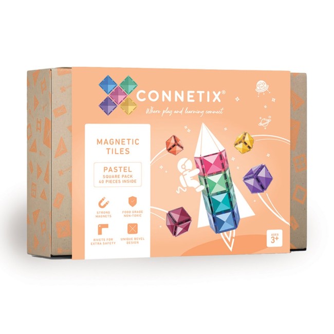 Connetix - Pastel Square Pack 40 Pieces (CT-P-00040-SQ)