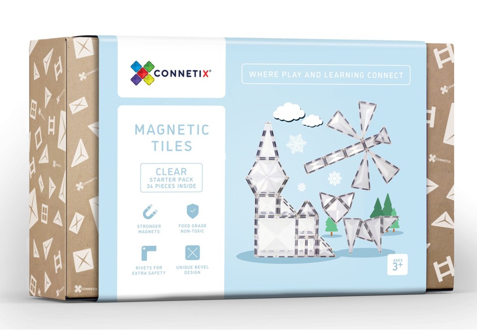 Connetix - Clear Starter Pack 34 Pieces - (CT-C-00034-ST)