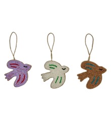 OYOY Living - Christmas Pearl Bird Ornament, Pack of 3