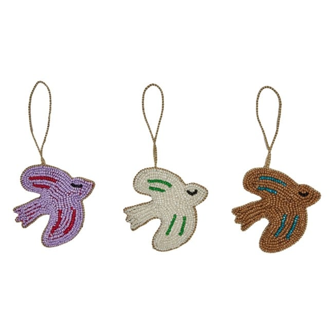 OYOY Living - Christmas Pearl Bird Ornament, Pack of 3