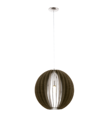 EGLO - COSSANO HANGENDE LAMP - Eiken - 50 cm diameter - satineret nikkel