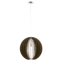 EGLO - COSSANO HANGENDE LAMP - Eiken - 50 cm diameter - satineret nikkel