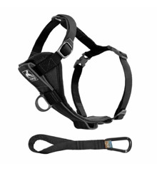 KURGO - Tru-Fit Smart Harness w/ Seatbelt Tether l Black - (604.1224