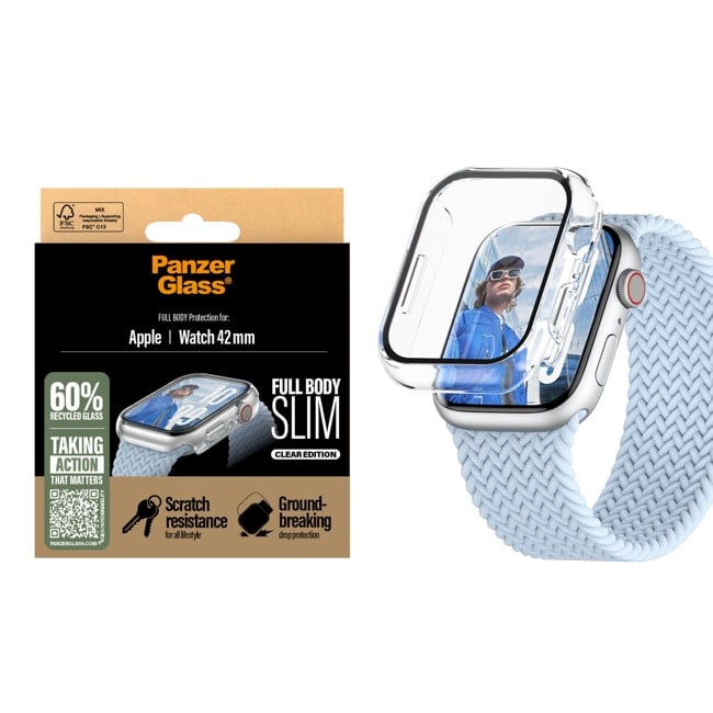 PanzerGlass - Screen Protector - Apple Watch 10 - 41mm Fullbody Slim - Transparrent