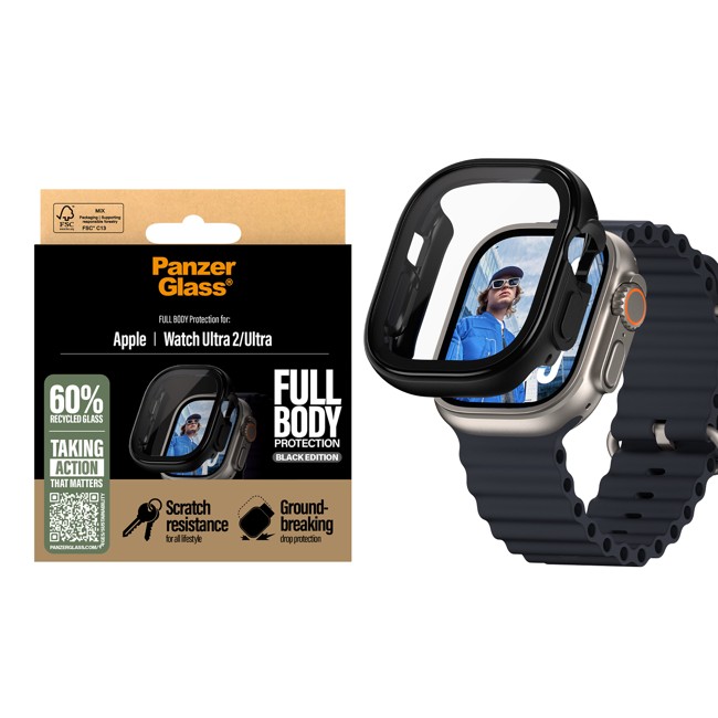 PanzerGlass - Screen Protector - Apple Watch Ultra 3 - FullBody - Black