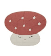 OYOY Mini - Mushroom Quilted Blanket - Offwhite / Red (M107676)