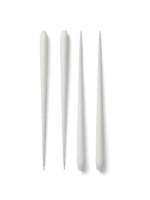 STOFF Nagel - Large taper candles by Ester & Erik, 4 pcs - White