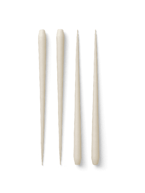 STOFF Nagel - Large taper candles by Ester & Erik, 4 pcs - Off-white