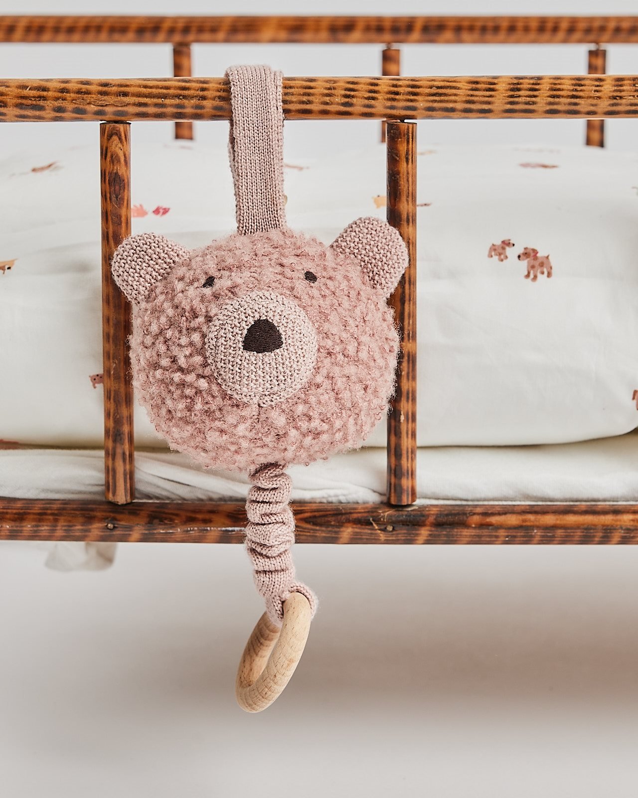 Smallstuff - Music mobile, wool bouclé, rose (40011-42)