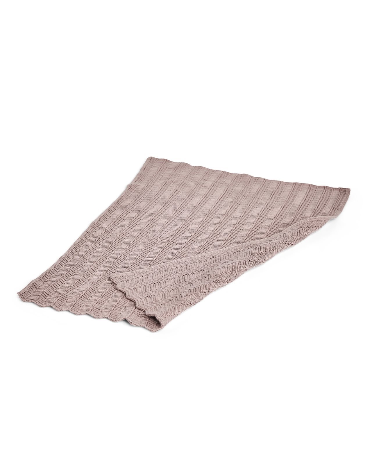 Smallstuff - Doll blanket, fishbone knit, powder - (40017-23)