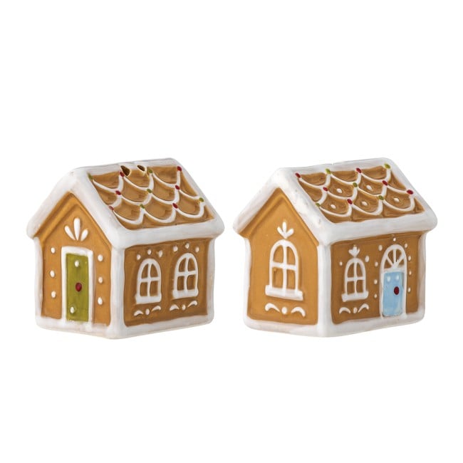 Bloomingville - Ginnie Salt & Pepper Shaker Set - Brown - Ceramic