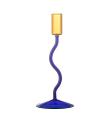 Bloomingville - Ada Candle Holder - Blue - Glass