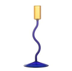 Bloomingville - Ada Candle Holder - Blue - Glass