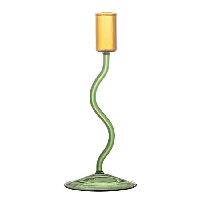 Bloomingville - Ada Candle Holder - Green - Glass