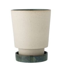 Bloomingville - Idril Flowerpot w/Saucer - Nature - Stoneware