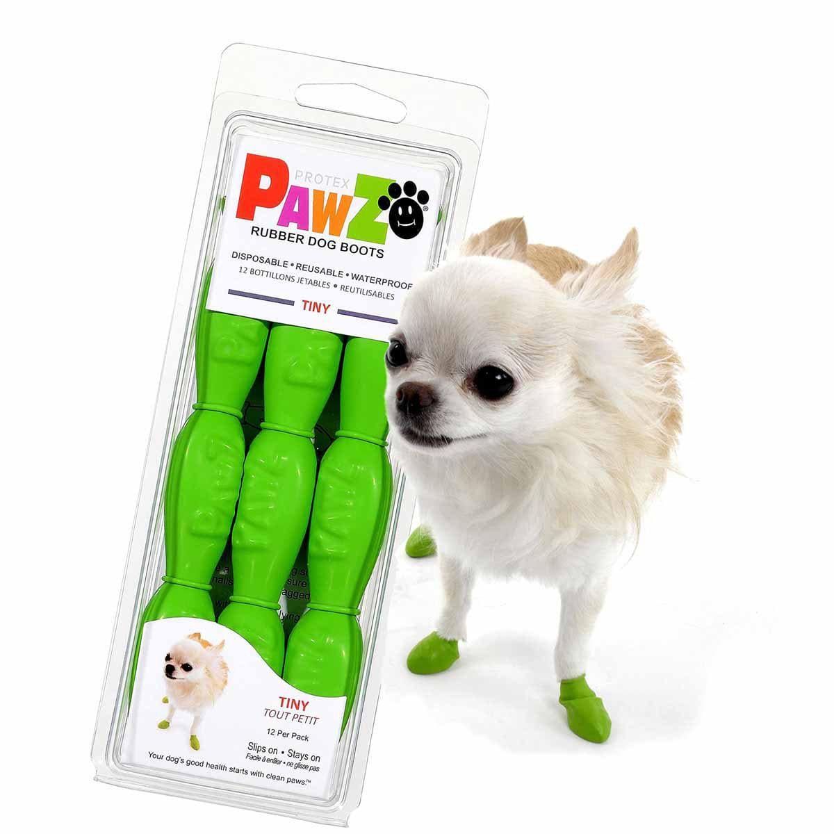 PawZ - Rubber Hundestøvler - Tiny - Æblegrøn - 12 stk