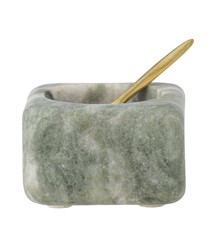 Bloomingville - Noriko Salt Jar w/Spoon - Green - Marble