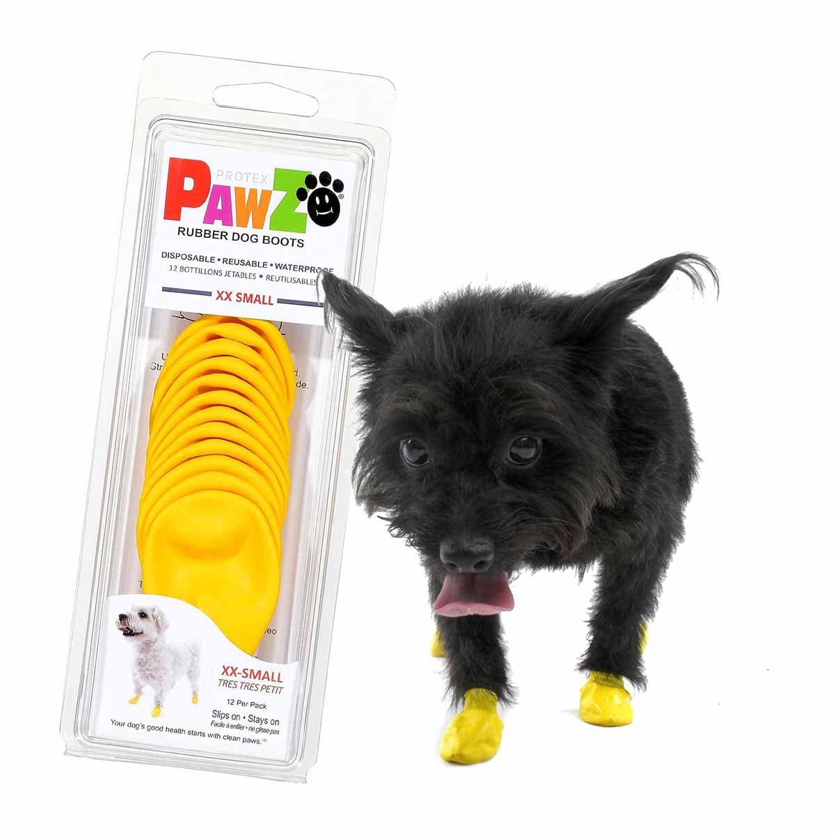 PawZ - Rubber Hundestøvler - XXS - Gul - 12 stk
