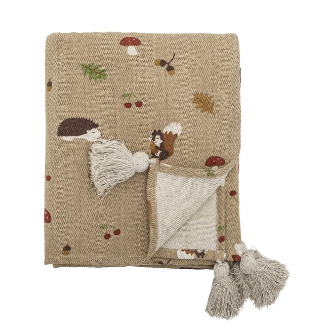 Bloomingville MINI - Fall Decke - Braun - Recycelte Baumwolle