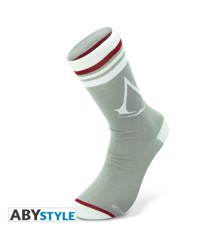 ASSASSIN'S CREED - Socks- Grey - White - "Crest"