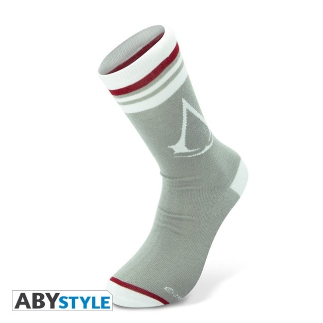 ASSASSIN'S CREED - Socks- Grey - White - "Crest"