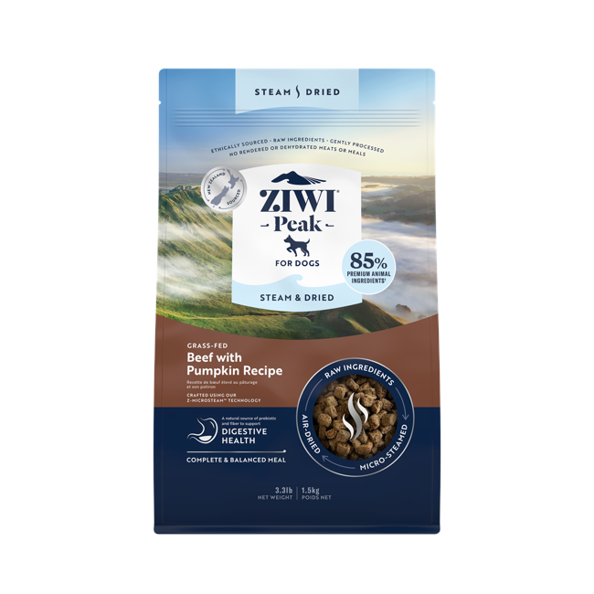 Ziwipeak - Steam & dried beef pouch, dog 1,5 kg.