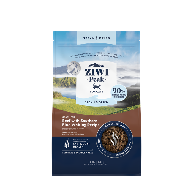 Ziwipeak - Steam & dried beef, cat 2,2 kg.