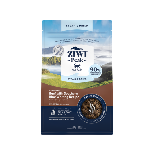 Ziwipeak - Steam & dried beef, cat 800 gr. - (zp075)