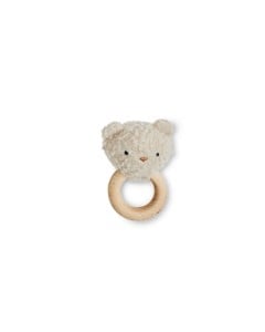 Smallstuff - Rattle, bear, bouclè merino wool, nature - (40008-81)