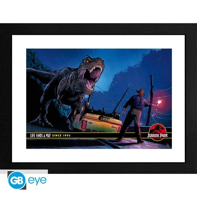 JURASSIC PARK - Framed print "Alan Grant vs T-Rex" (30x40) x2