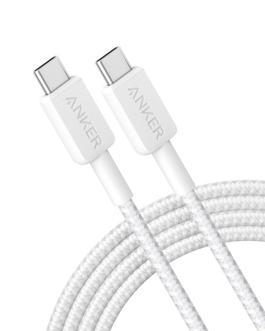 Anker - 322 USB-C naar USB-C kabel Nylon, 1,8M, Wit