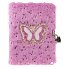 Tinka - Plush Diary with Lock - Pink Butterfly (8-802166)