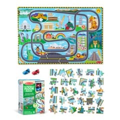 Melissa & Doug - Race Around the World Tracks Floor Puzzle (31009)