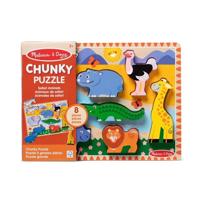 Melissa & Doug - Safari Chunky Puslespil- 8 brikker