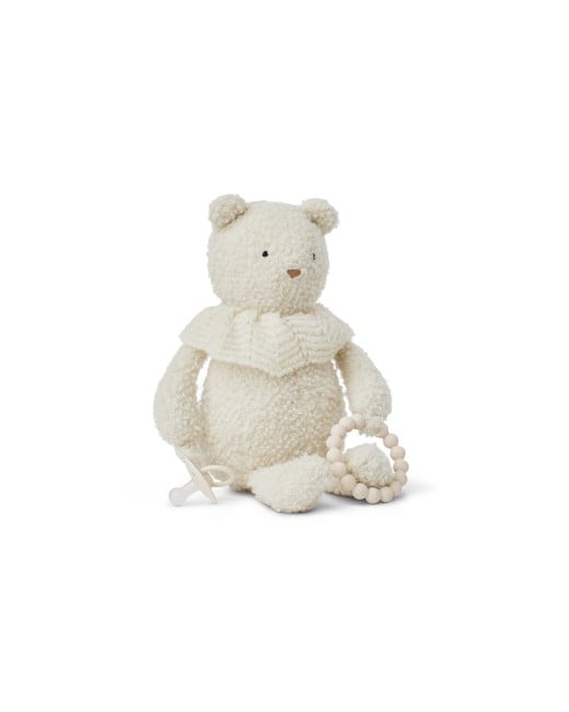 Smallstuff - Activity bear, bouclè merino wool, off white - (40006-01)