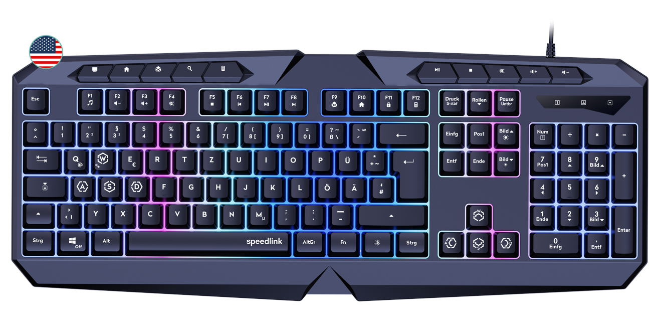 Speedlink - LUDICIUM RGB Rainbow Gaming Keyboard, black - US Layout