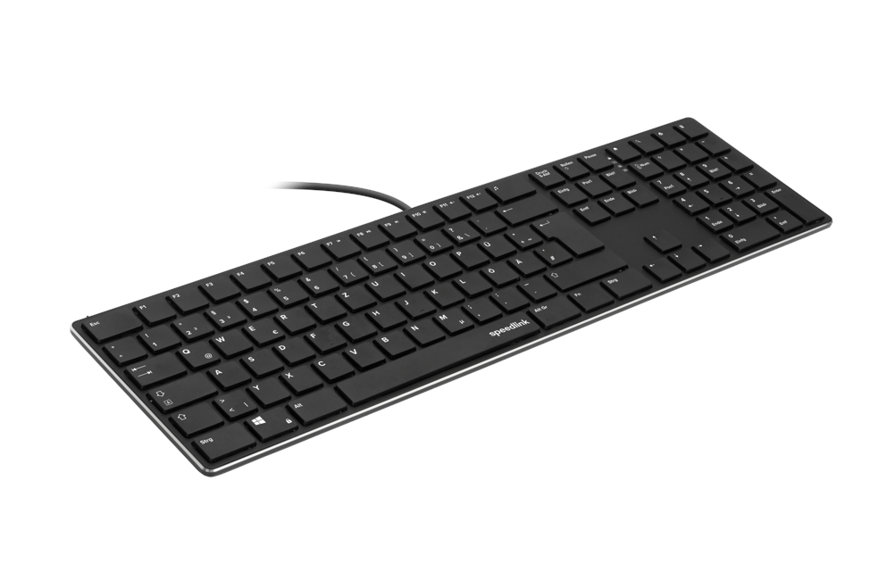 Speedlink - RIVA Slim Metal Scissor Keyboard, musta - Nordic Layout