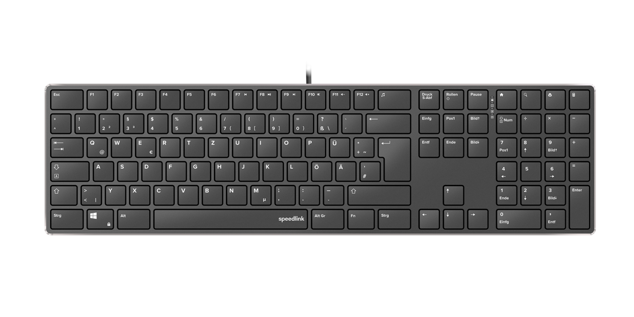 Speedlink - RIVA Slim Metal Scissor Keyboard, black - Nordic Layout