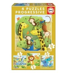 Educa - Puzzle - 12-16-20-25 Wild Animals (80-17147)