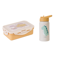 SARO Baby - Thermos Bottle with Straw 350 ml - Sand & Lunch Box - Mustard