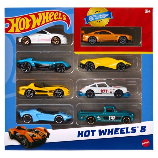 Hot Wheels - Set Of 8 Basic Toy Cars 1:64 (HPV78)