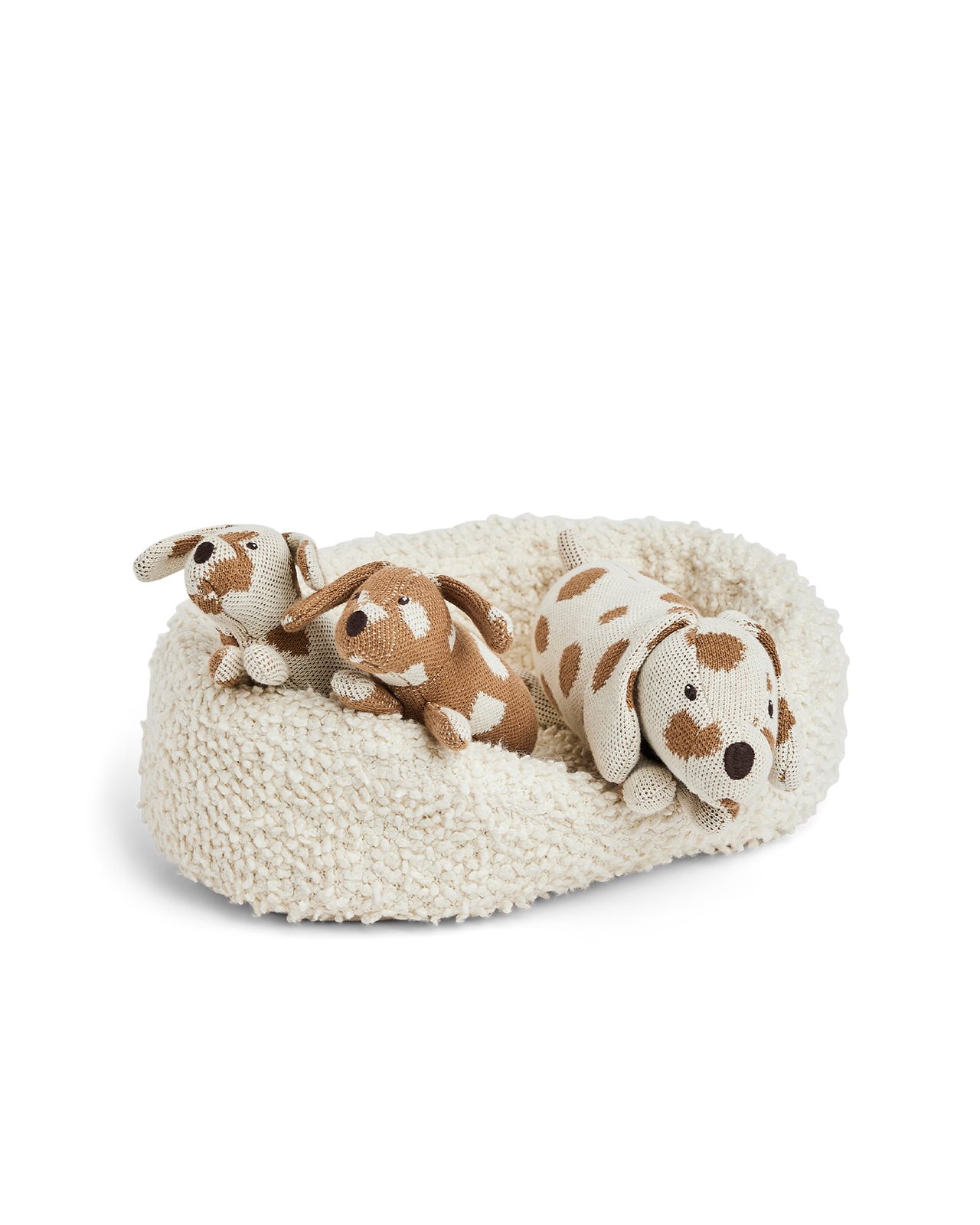 Smallstuff - Dog basket with mother dog and puppies - (70018-01)