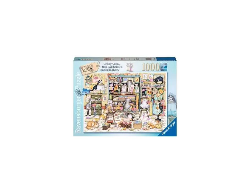 Ravensburger - Puslespil - Crazy Cats Haberdashery 1000 brikker