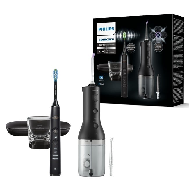 Philips - Sort Ledningsfri Power Flosser DiamondClean 9000 (HX3886/43)