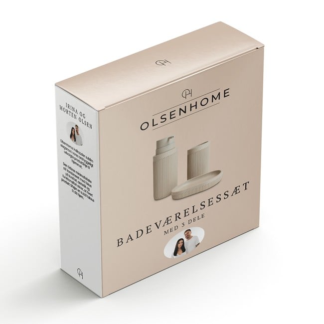 Olsen Home - Badeværelse sæt, 3 dele - Light Warm Gray