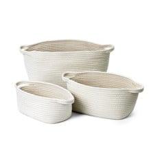 Olsen Home - Basket 3 pcs - Beige - 26x16x13 cm, 30x20x16 cm, 36x24x23 cm