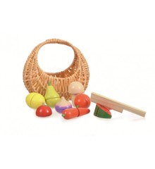 Egmont Toys - Wooden Fruit and Vegetable Set in a Basket - (511062)