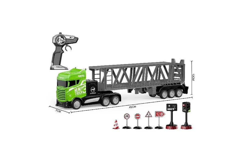 Crazon - Truck R/C w. hanger & signs 1:16 2.4GHz, green (534662)