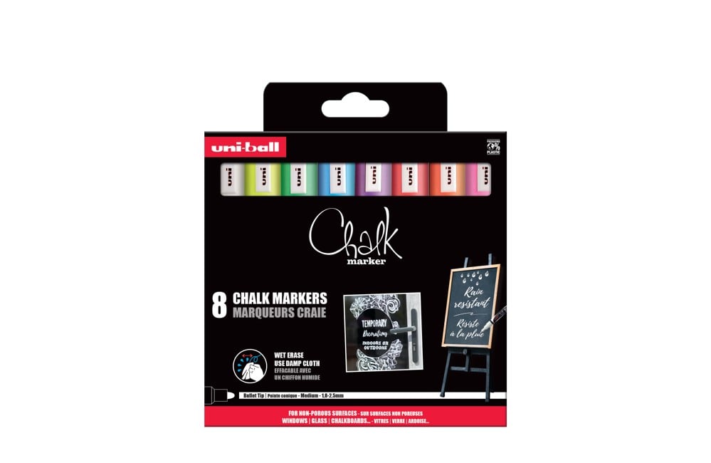 Uni - Chalk Marker PWE-5M, set of 8 markers (401580)